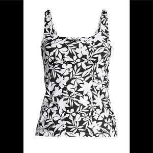 Land’s End Plus Standard Havana floral underwire square neck tankini top Various